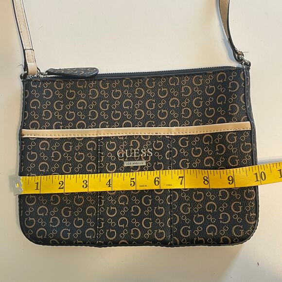 Guess McGill Mini Crossbody Bag Womens Dark Brown PVC Preppy Y2K Handbag Purse - Picture 11 of 12